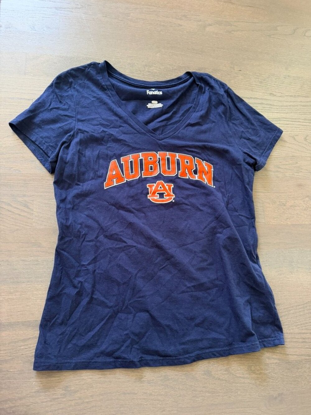 Fanatics Auburn Tigers Navy V-Neck T-Shirt Size Medium